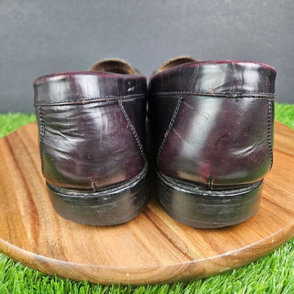 GH Bass & Co Men’s Size 11.5M Burgundy Leather Fringe Buckle Loafers Shoes - Picture 3 of 11